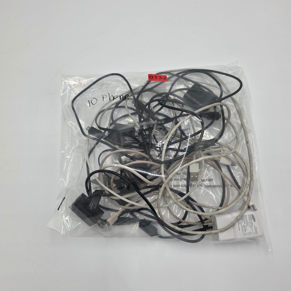 Lot of 10 Phone Chargers‎ Cables Adapters Mixed Brands White Black
